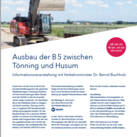 Interner Link: Informationsveranstaltung zum dreistreifigen Ausbau der B 5 zwischen Tönning und Husum